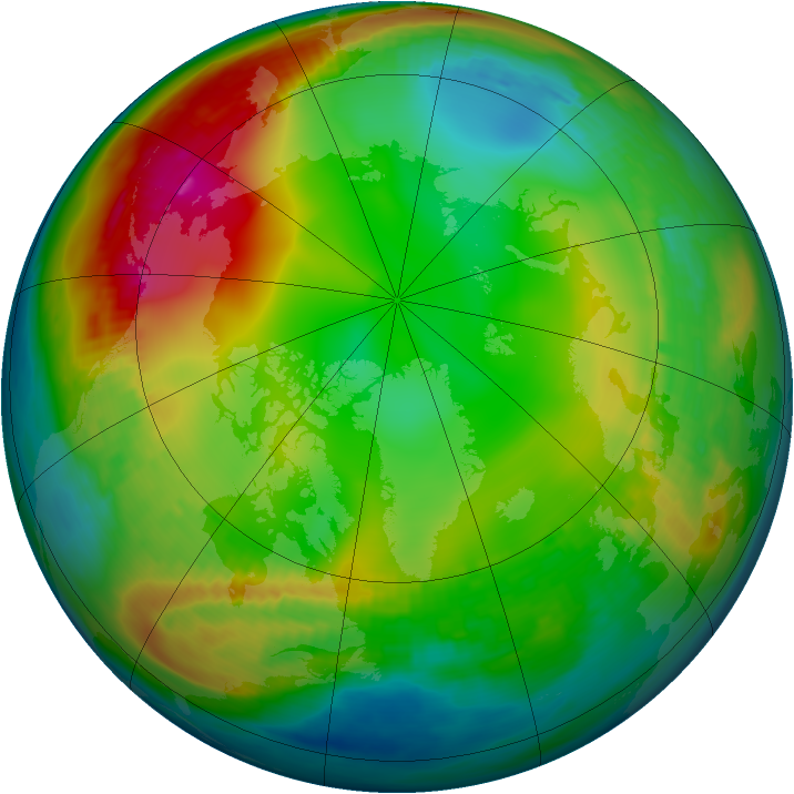Arctic ozone map for 19 December 1981
